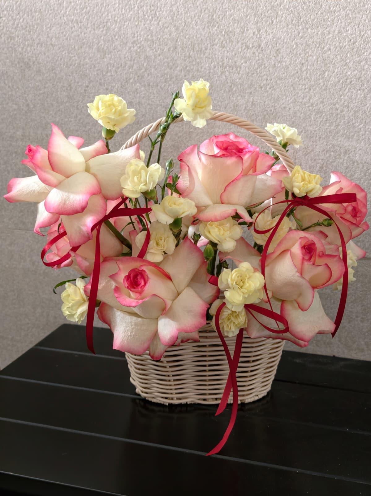 Basket of Love - Mixed of Roses & Spray Carnation